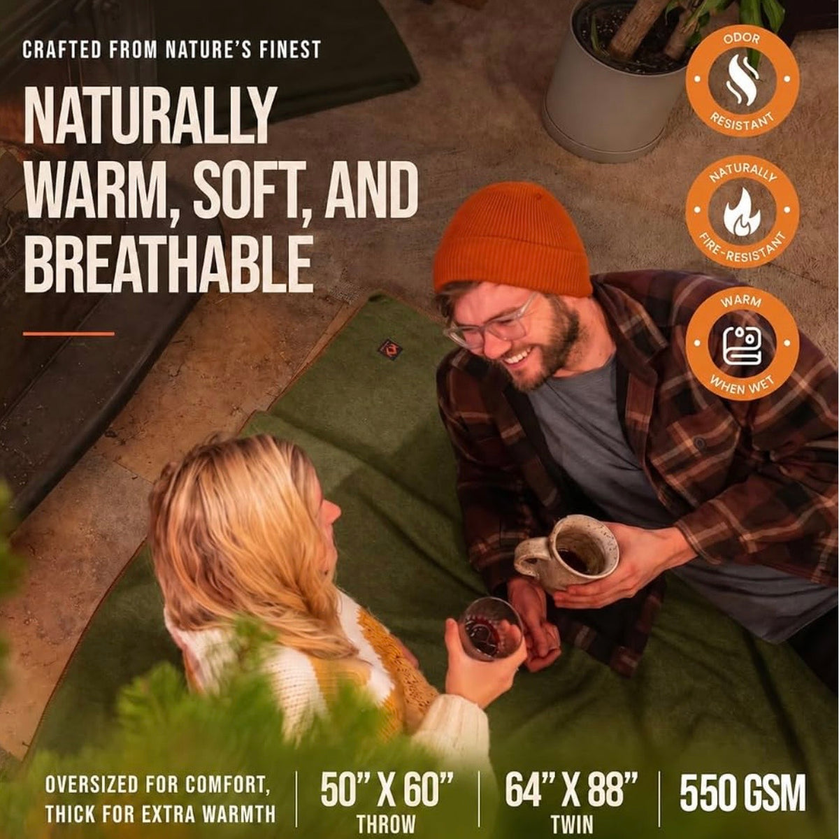 Arcturus Military-Style Wool Blanket | Olive Green
