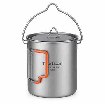 Ti Artisan Titanium Pot — 750ml Lightweight Camping Pot & Hanging Cup