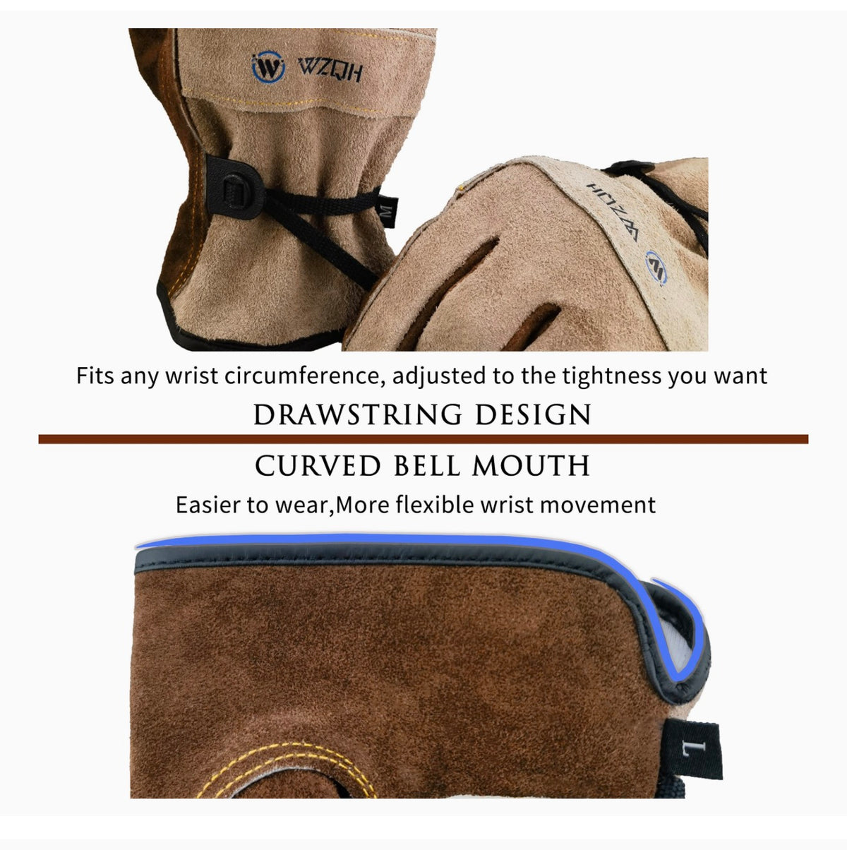 Bushcraft Leather Work Gloves | Heavy-Duty Cowhide