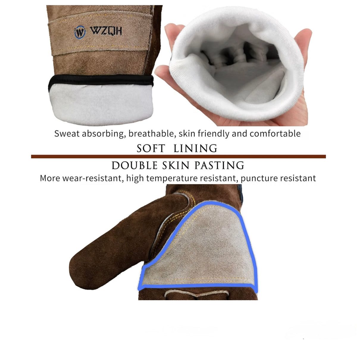 Bushcraft Leather Work Gloves | Heavy-Duty Cowhide
