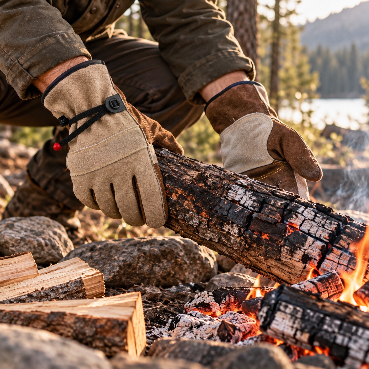 Bushcraft Leather Work Gloves | Heavy-Duty Cowhide